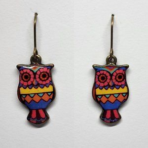 Multicolor Owl Earrings